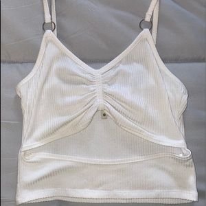 Emma & Sam White Cut Out w/ Rings Crop Top